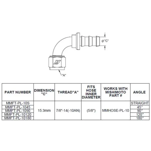 Mishimoto 180-Degree Push Lock Fitting -10AN image 4