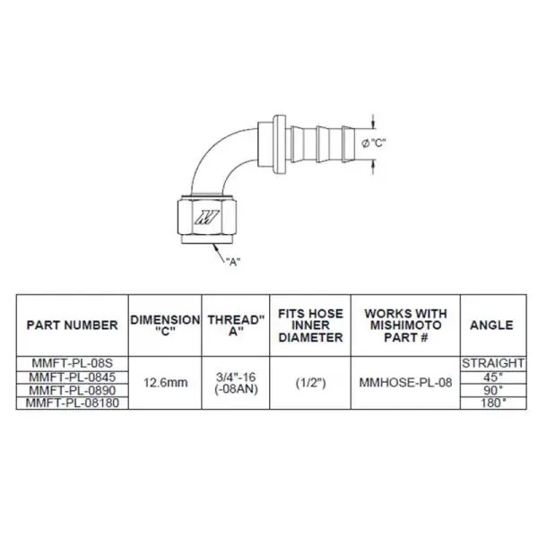 Mishimoto 45 Degree Push Lock Fitting - 8AN image 4