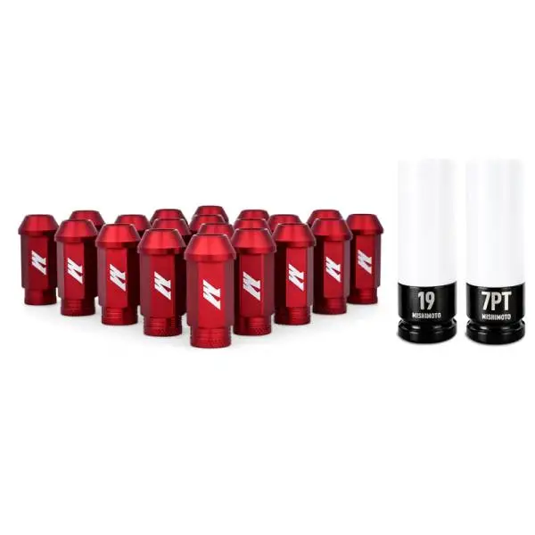 Mishimoto Aluminum Locking Lug Nuts M12x1.25 20pc Set Red thumbnail 2