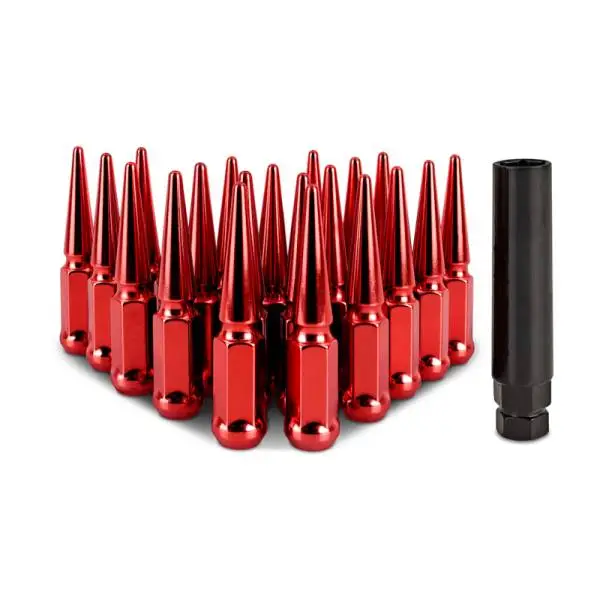 Mishimoto Steel Spiked Lug Nuts M12x1.5 20pc Set - Red image 2
