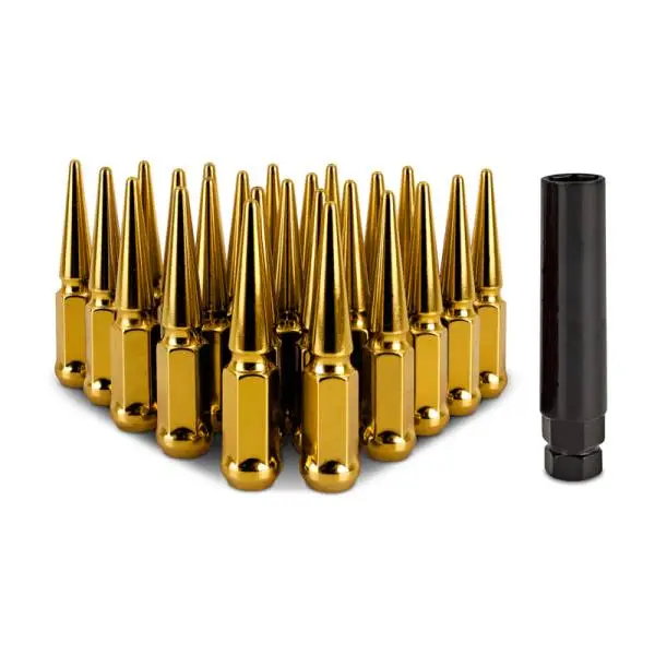 Mishimoto Mishimoto Steel Spiked Lug Nuts M14 x 1.5 24pc Set Gold thumbnail 2