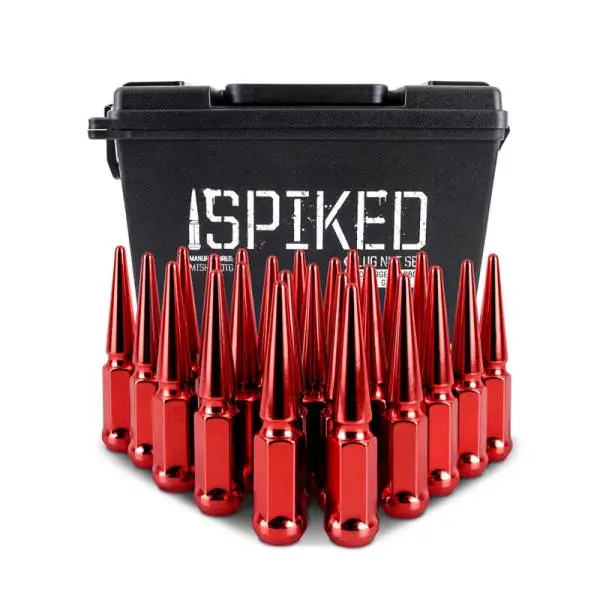 Mishimoto Mishimoto Steel Spiked Lug Nuts M14 x 1.5 24pc Set Red thumbnail 5