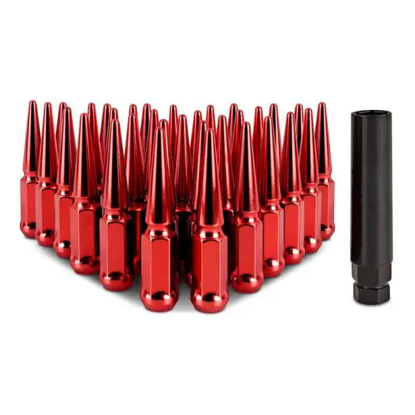 Mishimoto Mishimoto Steel Spiked Lug Nuts M14 x 1.5 32pc Set Red thumbnail 2