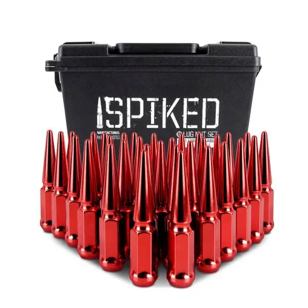 Mishimoto Mishimoto Steel Spiked Lug Nuts M14 x 1.5 32pc Set Red thumbnail 5