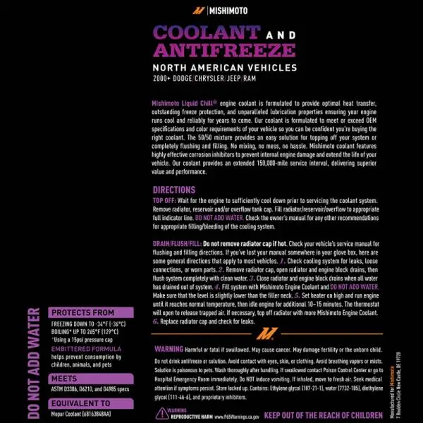 Mishimoto Liquid Chill EG Coolant, North American Vehicles, Purple thumbnail 6
