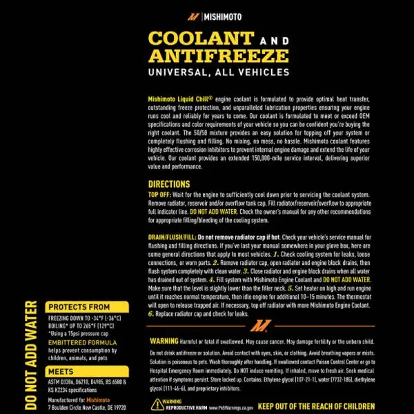 Mishimoto Liquid Chill EG Coolant, Universal, Yellow thumbnail 5