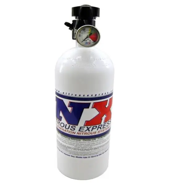 Nitrous Express 10lb Bottle w/Lightning 500 Valve (6.89 Dia x 20.19 Tall) w/Gauge thumbnail 3