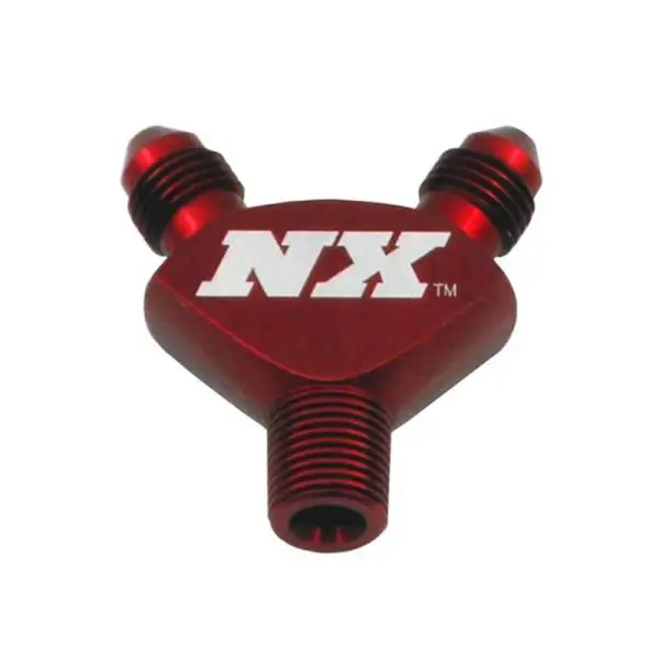 Nitrous Express 1/8NPT x 3AN x 3AN Billet Pure-Flo Y Fitting - Red image 2