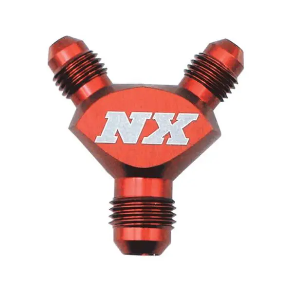 Nitrous Express 6AN x 6AN x 6AN Billet Pure-Flo Y Fitting - Red image 3