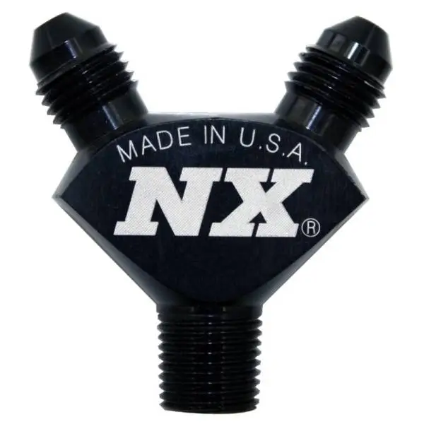Nitrous Express 1/8NPT x 3AN x 3AN Billet Pure-Flo Y Fitting - Black image 3