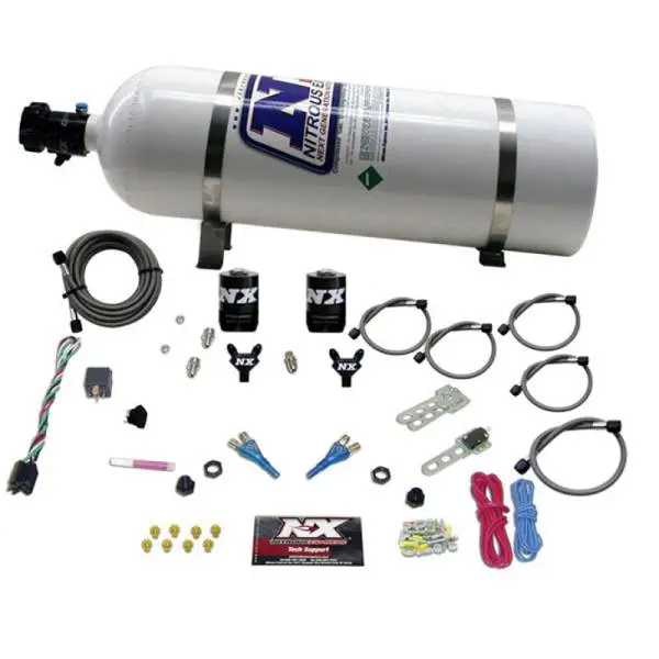 Nitrous Express Ford EFI Dual Nozzle Nitrous Kit (100-300HP) w/15lb Bottle image 3