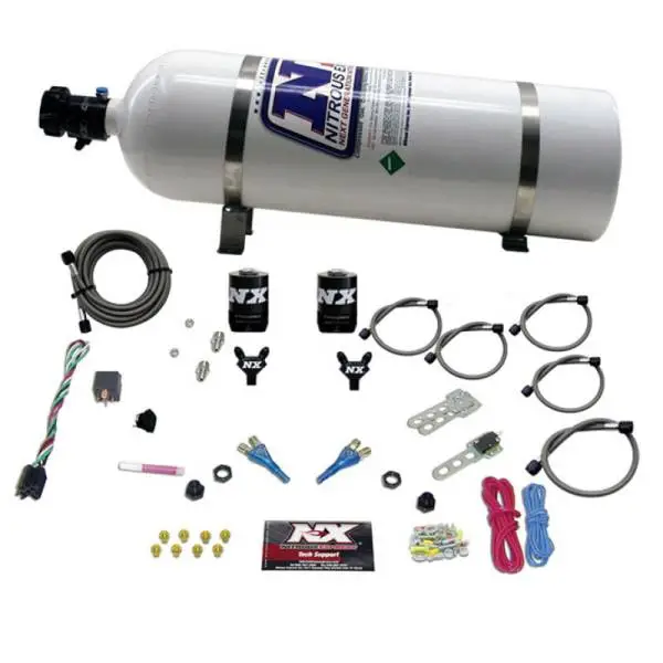 Nitrous Express 92-95 Dodge V8 TBI Dual Nozzle Nitrous Kit (50-125HP) w/15lb Bottle image 2