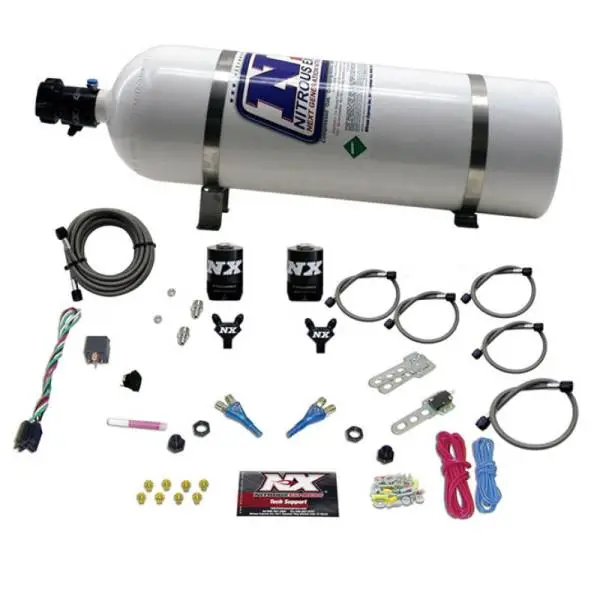 Nitrous Express 92-95 Dodge V8 TBI Dual Nozzle Nitrous Kit (50-125HP) w/15lb Bottle image 3