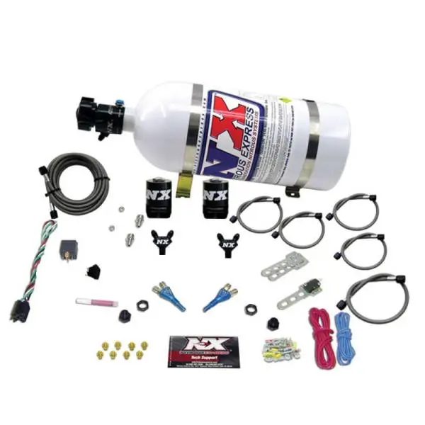 Nitrous Express GM EFI Dual Nozzle Nitrous Kit (100-300HP) w/10lb Bottle image 2