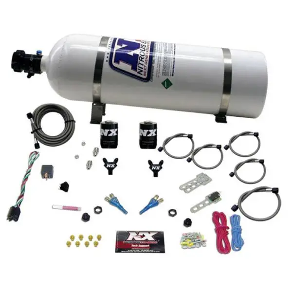 Nitrous Express GM EFI Dual Nozzle Nitrous Kit (100-300HP) w/15lb Bottle image 2