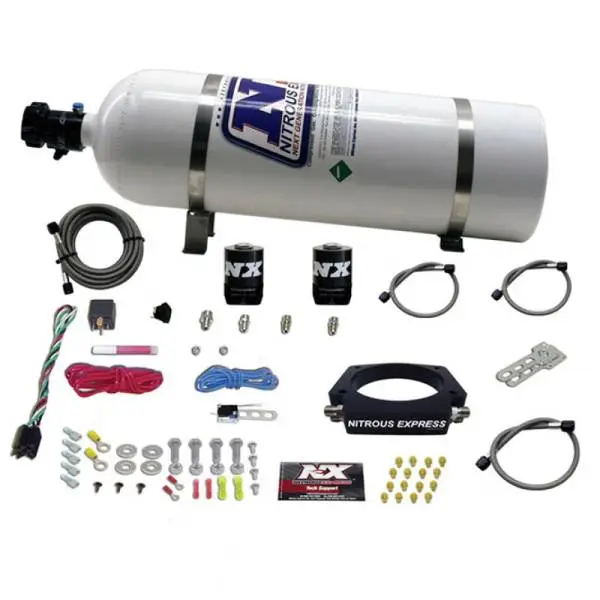 Nitrous Express GM LS 102mm Nitrous Plate Kit (50-400HP) w/15lb Bottle thumbnail 3