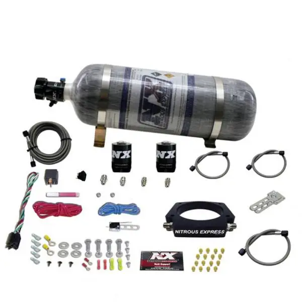 Nitrous Express GM LS 90mm Nitrous Plate Kit (50-400HP) w/12lb Composite Bottle thumbnail 2