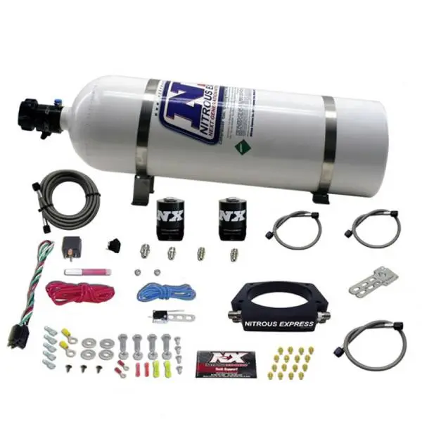 Nitrous Express GM LS 90mm Nitrous Plate Kit (50-400HP) w/15lb Bottle thumbnail 2