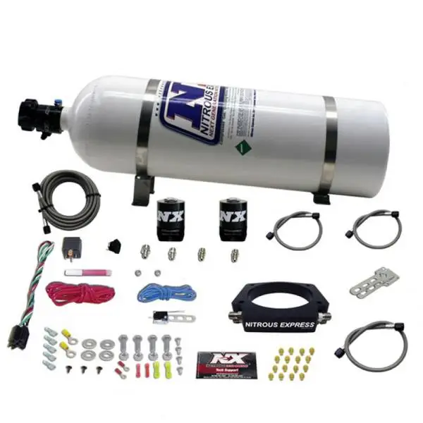 Nitrous Express GM LS 90mm Nitrous Plate Kit (50-400HP) w/15lb Bottle thumbnail 3