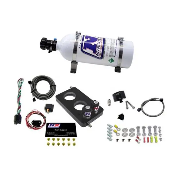 Nitrous Express 05-10 Ford Mustang 4.6L 3 Valve Nitrous Plate Kit (50-150HP) w/5lb Bottle thumbnail 2