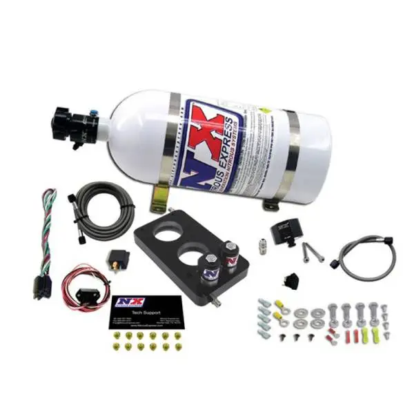 Nitrous Express 05-10 Ford Mustang 4.6L 3 Valve Nitrous Plate Kit (50-150HP) w/10lb Bottle thumbnail 3