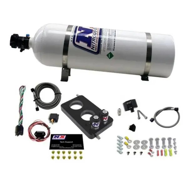Nitrous Express 05-10 Ford Mustang 4.6L 3 Valve Nitrous Plate Kit (50-150HP) w/15lb Bottle thumbnail 3