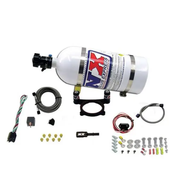 Nitrous Express 11-15 Ford Mustang GT 5.0L Coyote 4 Valve Nitrous Plate Kit (50-200HP) w/10lb Bottle thumbnail 2