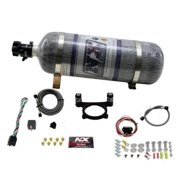 Nitrous Express 11-15 Ford Mustang GT 5.0L Coyote 4 Valve Nitrous Plate Kit (50-200HP) w/Comp Bottle thumbnail 2