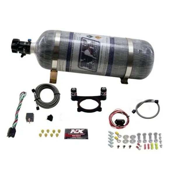 Nitrous Express 11-15 Ford Mustang GT 5.0L Coyote 4 Valve Nitrous Plate Kit (50-200HP) w/Comp Bottle thumbnail 3