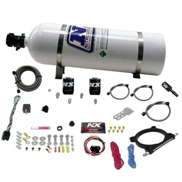 Nitrous Express 11-15 Ford Mustang GT 5.0L High Output Nitrous Plate Kit (50-250HP) w/15lb Bottle thumbnail 3