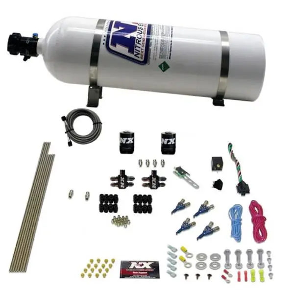 Nitrous Express 4 Cyl Gas Nitrous Kit (100-250HP) w/15lb Bottle image 2