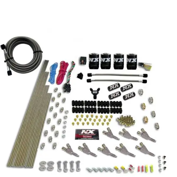 Nitrous Express Vortech Nozzle Nitrous Kit (200-500HP) Gas w/Dist Block & 4 Solenoids w/o Bottle image 3
