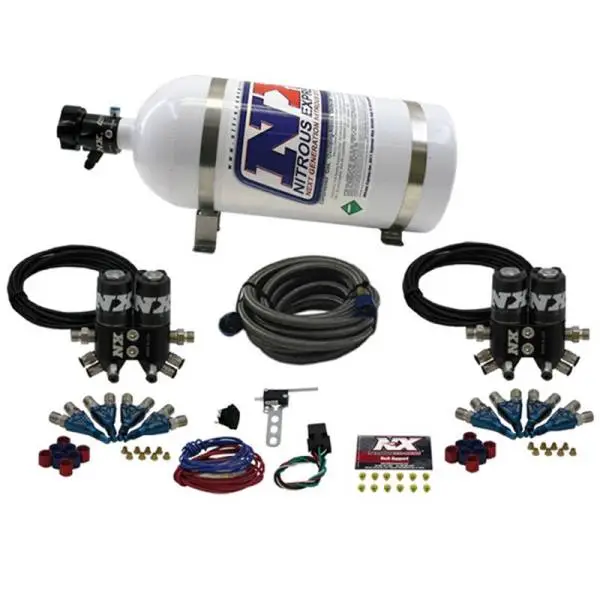 Nitrous Express Street Shark Gas 4 Solenoids Nitrous Kit (100-150-250HP) w/10lb Bottle image 2