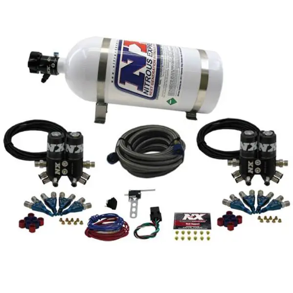 Nitrous Express Street Shark Gas 4 Solenoids Nitrous Kit (100-150-250HP) w/10lb Bottle image 3