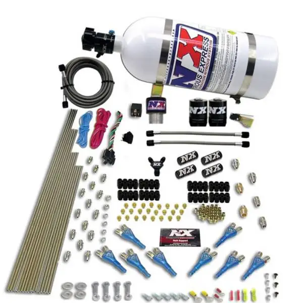 Nitrous Express Pro-Shk/Gas (200-600HP) 2 Fuel 1 Supershark Solenoid Nitrous Kit w/10lb Bottle image 3