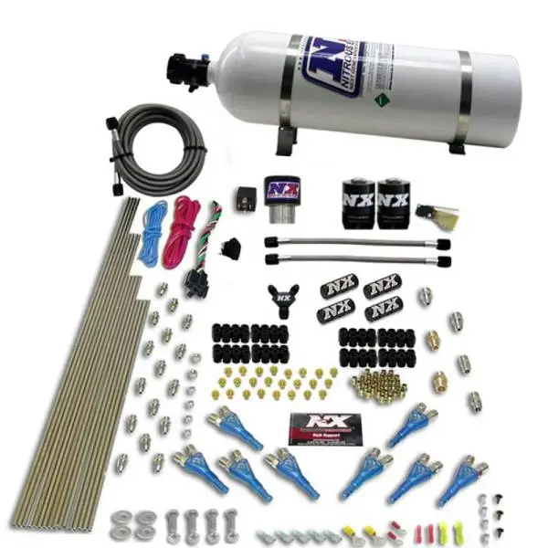 Nitrous Express Pro-Shk/Gas (200-600HP) 2 Fuel 1 Supershark Solenoid Nitrous Kit w/15lb Bottle image 4