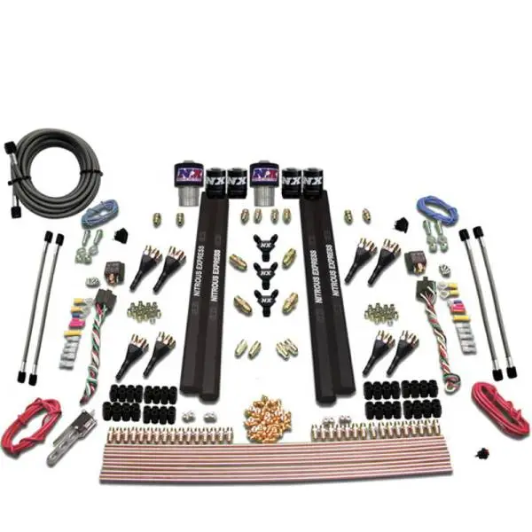 Nitrous Express SX2 Dual Stage/Gas/Rails 8 Nozzles Nitrous Kit (200-1200HP) w/o Bottle image 3
