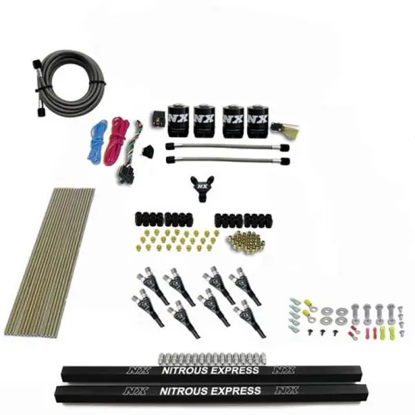 Nitrous Express Pro-Shk/Gas 4 Solenoids Nitrous Kit (250-650HP) w/Rails w/o Bottle image 2