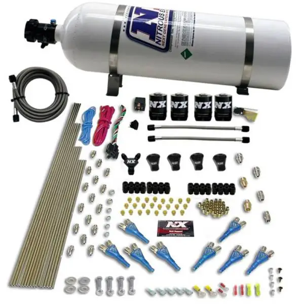 Nitrous Express Pro-Shk/Gas 4 Solenoids Nitrous Kit (200-600HP) w/15lb Bottle thumbnail 2