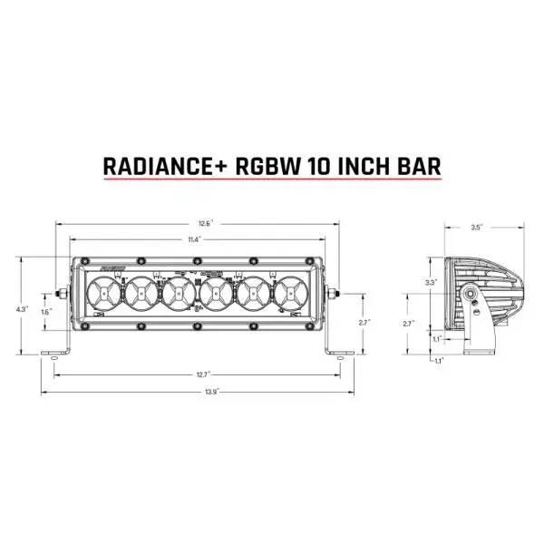 Rigid Industries Radiance+ 10in. RGBW Light Bar thumbnail 10