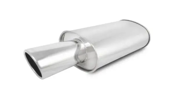 Vibrant StreetPower Oval Muffler with 4in Round Tip Angle Cut Rolled Edge - 2.5in inlet I.D. thumbnail 3