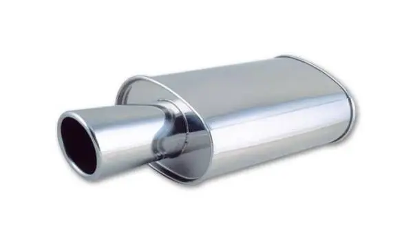 Vibrant StreetPower Oval Muffler with 4in Round Tip Angle Cut Rolled Edge - 2.5in inlet I.D. thumbnail 4