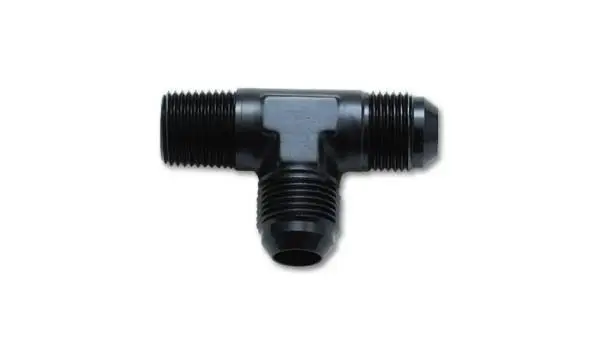 Vibrant -8AN x 3/8in NPT Flare to Pipe On Run Tee Adapter Fitting - Aluminum image 4