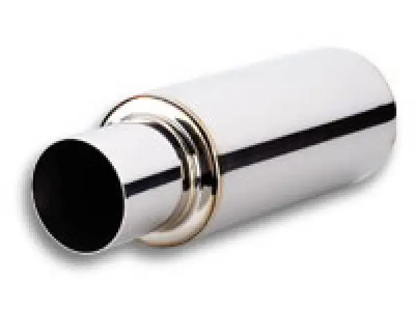 Vibrant TPV Turbo Round Muffler (23in Long) with 4in Round Tip Straight Cut - 3in inlet I.D. thumbnail 2