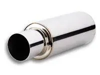 Vibrant TPV Turbo Round Muffler (23in Long) with 4in Round Tip Straight Cut - 3in inlet I.D. thumbnail 4
