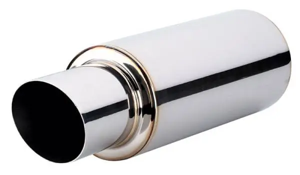 Vibrant TPV Turbo Round Muffler (17in Long) with 4in Round Tip Angle Cut - 3in inlet I.D. thumbnail 5