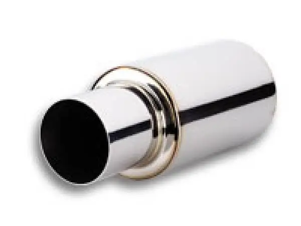 Vibrant TPV Turbo Round Muffler (17in Long) with 4in Round Tip Straight Cut - 3in inlet I.D. thumbnail 2