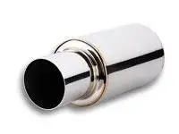 Vibrant TPV Turbo Round Muffler (17in Long) with 4in Round Tip Straight Cut - 3in inlet I.D. thumbnail 4