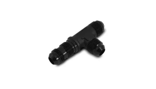 Vibrant -4AN Bulkhead Adapter Tee on Run Fittings - Anodized Black Only image 3