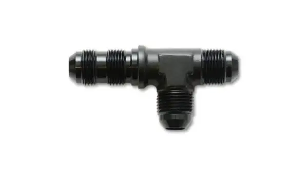 Vibrant -6AN Bulkhead Adapter Tee on Run Fittings - Anodized Black Only image 2